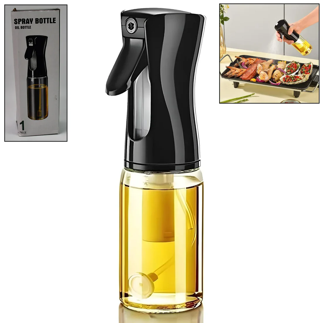 Oil spray bottle for cooking and air fryer