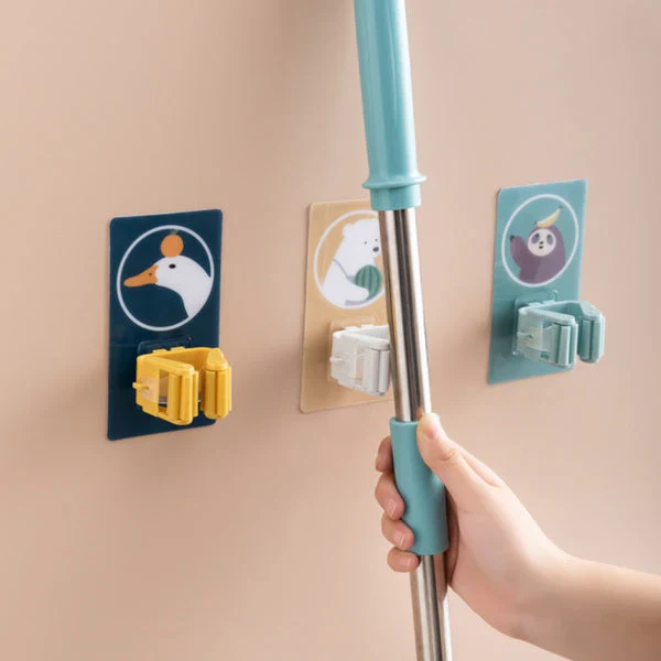 Adhesive Mop Holder – Space-Saving Wall Organizer